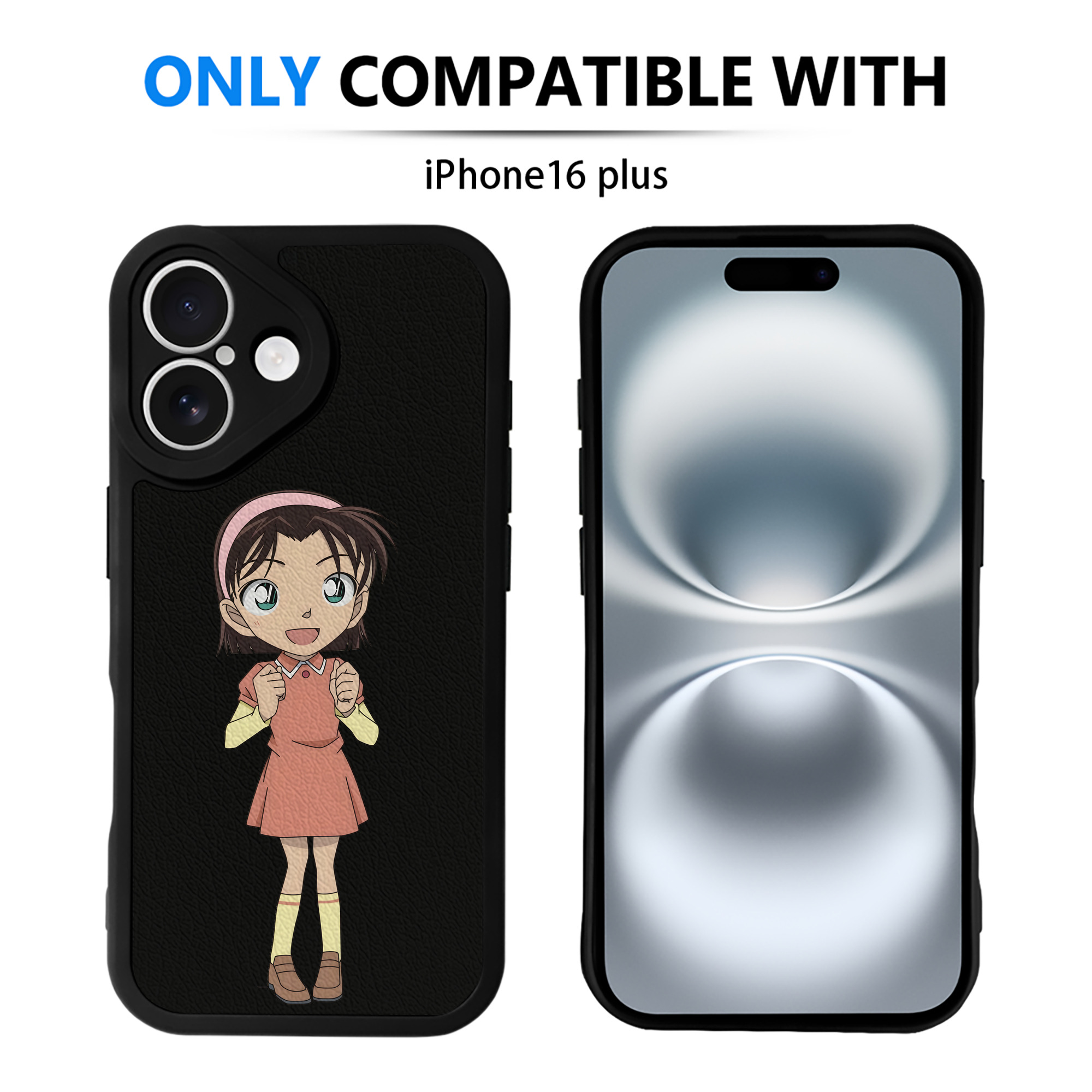 （画像用） 名探偵コナン 吉田 歩美 よしだ あゆみ Detective Conan my Yeager 【iPhone 16シリーズ対応】シリコンスマホケース（レザー調） 材質：シリコン